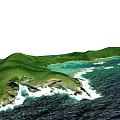 Scenic Tropical Island Landscape With Turquoise Ocean Lush Green Vegetation And White Sandy Beaches