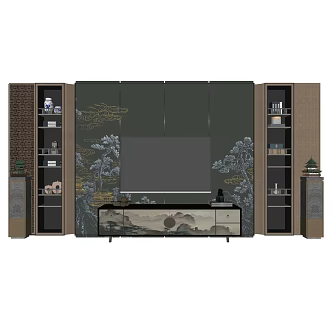 background wall TV background wall 3d model