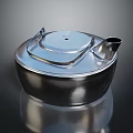 Modern Stainless Steel Kettle with Lid Handle and Reflective Surface for Daily Use