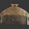 Vintage Wooden Comb With Intricate Carved Patterns And Elegant Curved Design
