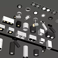 Modern Downlights And Spotlights Collection With Various Styles And Ceiling Mounted Designs 3d model