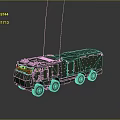 Green Military Vehicle With Six Wheels Two Antennas Armored Body And Military Design