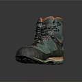 Turquoise Hiking Boots With Dark Gray Toe Orange Lining And Black Orange Laces