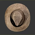 Woven Straw Hat With Wide Brim Natural Texture Brown Summer Casual Accessory