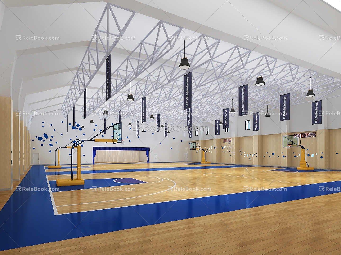 Sports Hall Basketball Court Basketball Hall 3d model