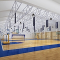 Sports Hall Basketball Court Basketball Hall 3d model