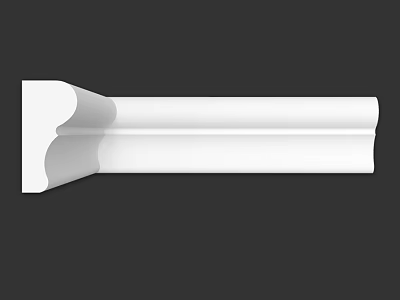 White Decorative Molding for Interior Design with Curved Shape and Smooth Surface 3d model