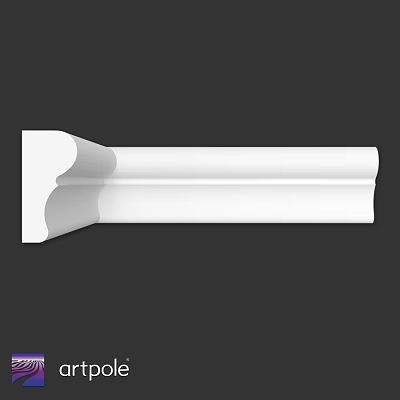 White Decorative Molding for Interior Design with Curved Shape and Smooth Surface 3d model