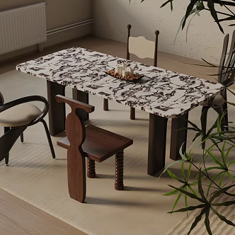Modern table combination 3d model