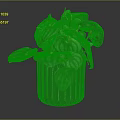 Lush Green Plant with Striped Leaves in Decorative Black Pot for Indoor Decor
