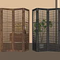 New Chinese grille partition screen 3d model