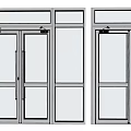 Modern Glass Entry Doors with Sleek Metal Frame and Transparent Panels Design