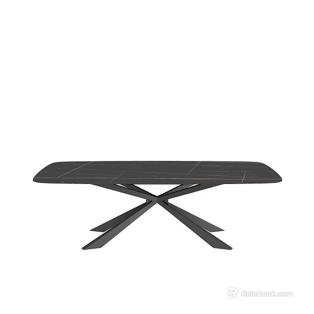 Modern Black Coffee Table With X Shaped Legs And Sleek Surface Design 3d model