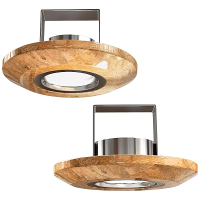 Wooden Circular Downlights With Modern Design And Metal Frame For Indoor Lighting 3d model