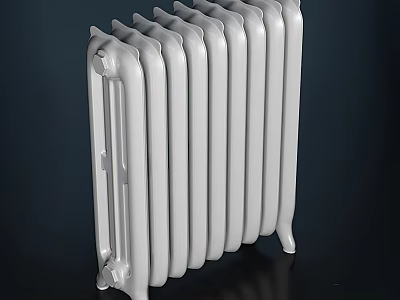 Modern White Column Radiator With Smooth Surface And Multiple Columns For Home Heating System 3d model