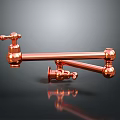 Copper Modern Faucet With Double Handle And Long Spout For Household Use