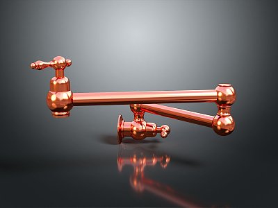 Pipe water pipe valve iron pipe fitting flange tee joint pipe water pipe valve 3d model