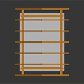 Triangular Wooden Roof Truss Structure With Support Columns And Architectural Model