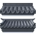 Traditional Chinese Architectural Roof Components With Curved Tiles And Decorative Eaves