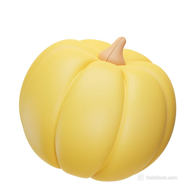 Fresh Yellow Pumpkin Round Plump Shape Perfect For Healthy Cooking And Fall Recipes 3d model 