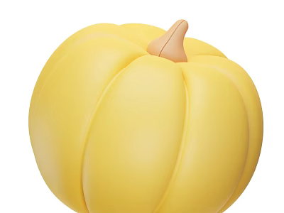 Fresh Yellow Pumpkin Round Plump Shape Perfect For Healthy Cooking And Fall Recipes 3d model