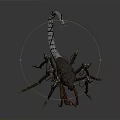 Mechanical Spider Like Creature With Metal Legs Tangled Wires And Biomechanical Body