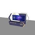 Registration Desk Design With Blue Neon Lights And 2022 AMI Nutrition Display Screen
