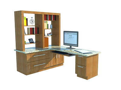 Modern Office Desk Furniture Desk Combination 3d model