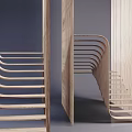 Modern Stairs Log Creative Stairs 3d model