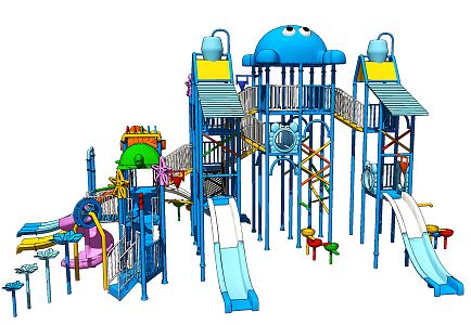 modern play equipment children's entertainment equipment slide 3d model