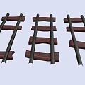 Multiple Wooden Sleeper Metal Rail Track Sections Arranged Neatly in Rows