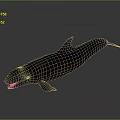 Black Whale With Open Mouth And Sharp Teeth 3D Rendered On Gray Background