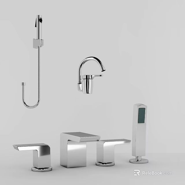 Modern Stainless Steel Faucet Models For Kitchen And Bathroom Home Use 3d model 