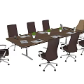 Conference table and chair combination 3d model