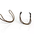 Two Brown Rope Household Hooks Practical for Hanging and Securing Items 3d model