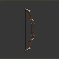 Handcrafted Wooden Bow With Curved Design And Colorful Decorative Accents
