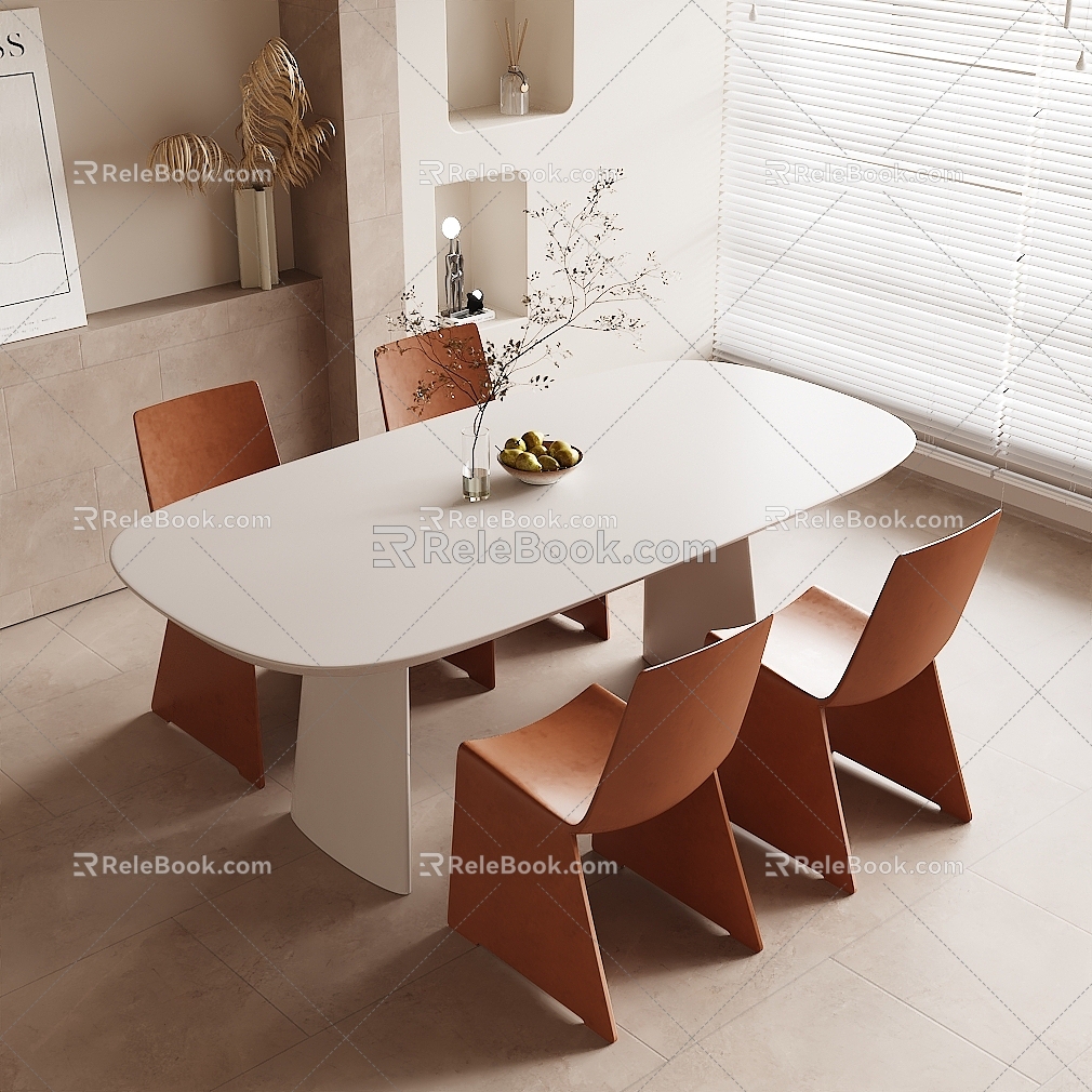 Modern Dining Table Chair Combination Dining Table Chair 3d model