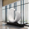 Modern Sculpture Lobby Installation 3d model