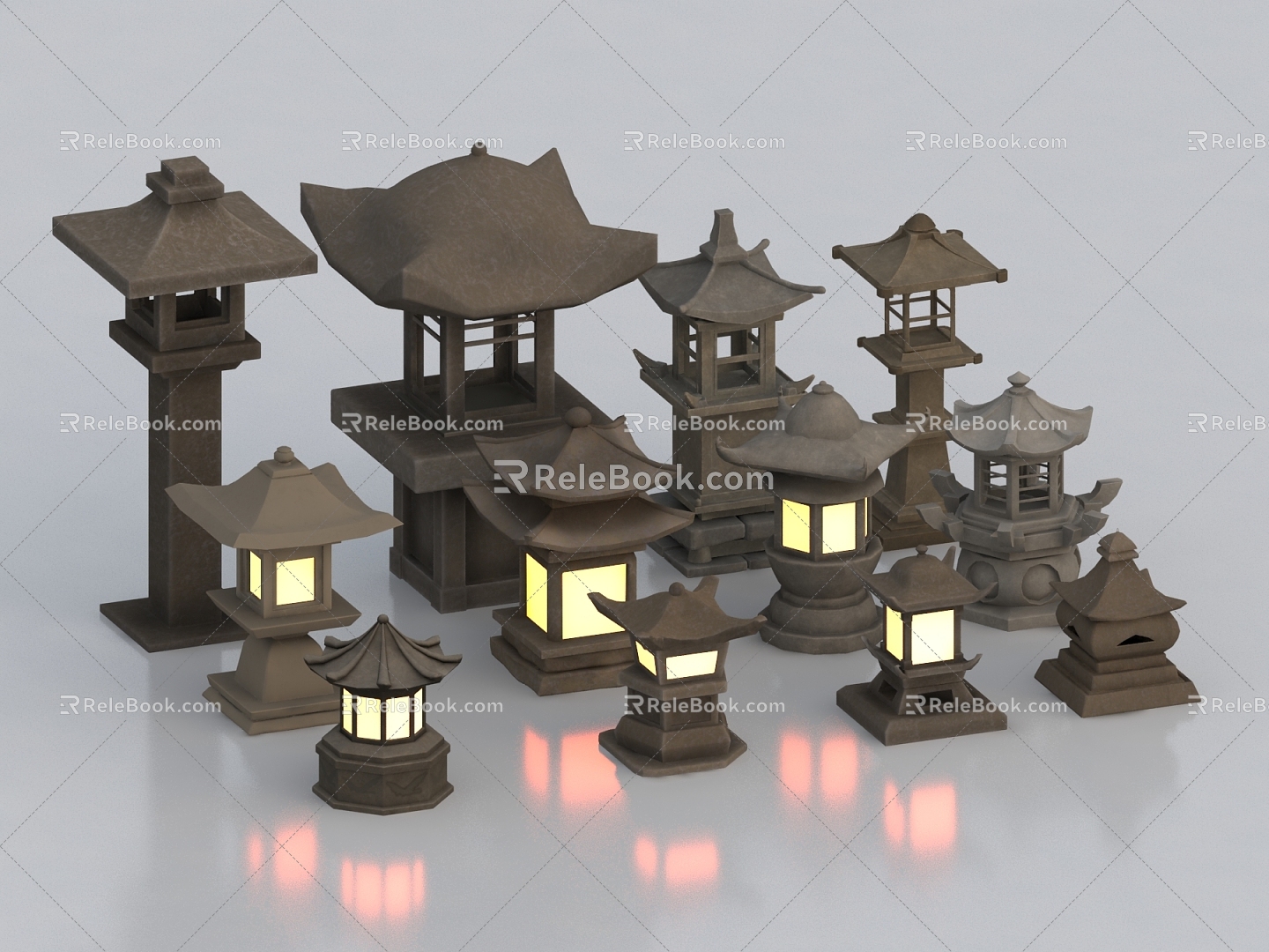 Stone lamp 3d model