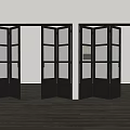 Modern Black Folding Doors With Glass Panels For Modern Interior Space Design