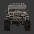 Camouflage Off Road Monster Truck With Solar Panel Roof Large Tires And Front Lights