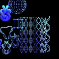 Modern Medical Devices With DNA Double Helix Protein Structures And Molecular Graphics 3d model