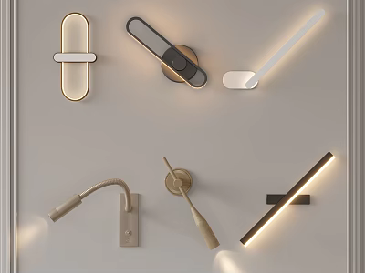 Modern Wall Lamps With Sleek Designs And Various Shapes For Contemporary Home Interior Decor 3d model