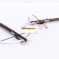 Wooden Crossbow Weapon Design Featuring White Strings And Metal Components 3d model
