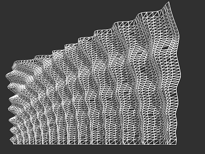 Modern Decorative Feature Wall with Woven Intricate Wave Pattern Geometric Structure 3d model