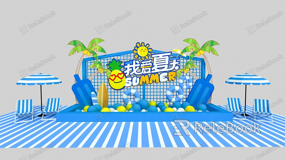 Summer Meichen Tropical Meichen pop-up shop Meichen Online Red Market Meichen Beach Holiday Party Meichen Online Red Wall Photo Wall Ocean Meichen Coconut Tree model