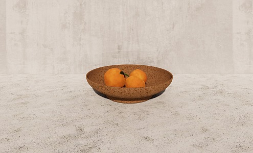 Modern fruit plate orange fruit 3d model