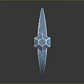 Crystal Blue Sword With White Hilt And Decorative Blue Accents