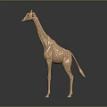 Artistic Giraffe Sculpture Carving With Realistic Body Details And Smooth Surface Texture