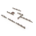 Decorative Miniature Railing And Fence Components With Various Shapes And Square Platform